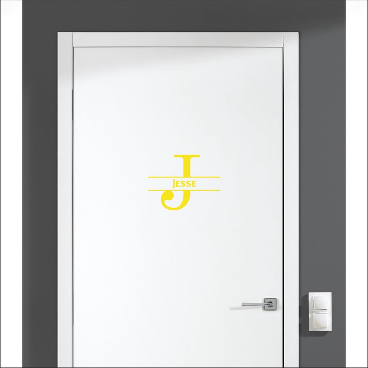 Deursticker Met Naam -  Jesse - Geel