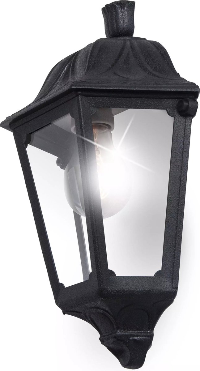 Fumagalli Daria - Tuinverlichting - Wandlamp - Zwart - Helder Glas - LED Lamp