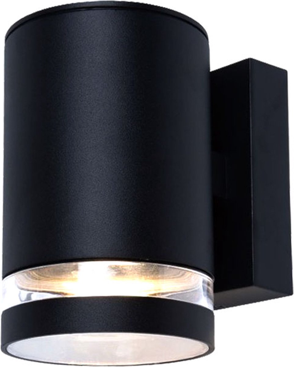 Buitenlamp - Wandlamp buiten - Orleans - Zwart - IP54 - Geschikt voor GU10 spot - Ø102 mm