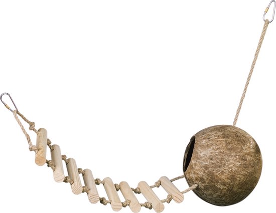 Kokosnoothuis met ladder 65 cm