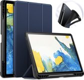 Phreeze Tri-Fold Hoesje - Geschikt voor Samsung Galaxy Tab S8 Plus - 11 inch - Tablethoes met Ingebouwde Standaard en Pen Houder - Donker Blauw