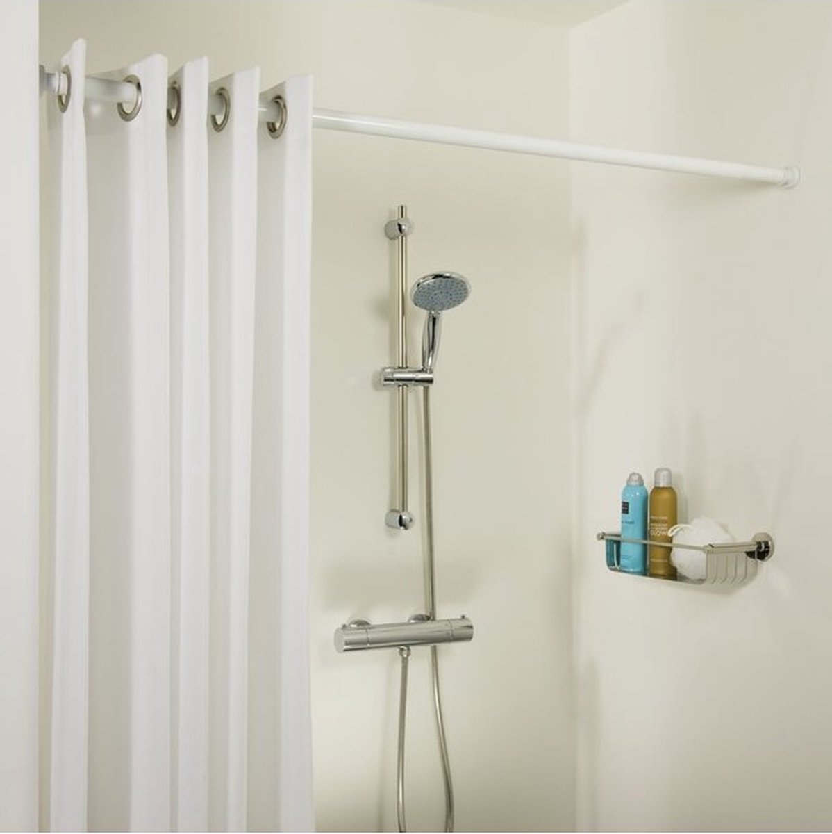 Douchegordijnstang gordijn stang badkamer wit douche gordijn