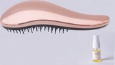 Haur Detangle haarborstel - rose goud - inclusief 10 ml arganolie - curve kam - massageborstel - ontklit borstel - detangling brush
