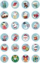 Sluitsticker - Sluitzegel – Advent Kalender | Licht – Blauw | Genummerd – Aftellen | Winter – Sneeuw - Kerst - Merry Christmas – Feestdagen – Sinterklaas | Envelop - Cadeau – Cadeauzakje | Leuk verpakken | DH Collection
