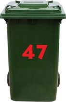 Autocollant Kliko / Autocollant poubelle - Numéro Kliko x 25 - Rouge