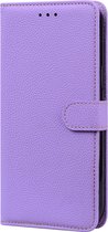 Étui Samsung Galaxy A52 Book case avec Protection d'appareil photo - Cuir artificiel - Porte-cartes - Cordon - Samsung Galaxy A52 - Violet clair