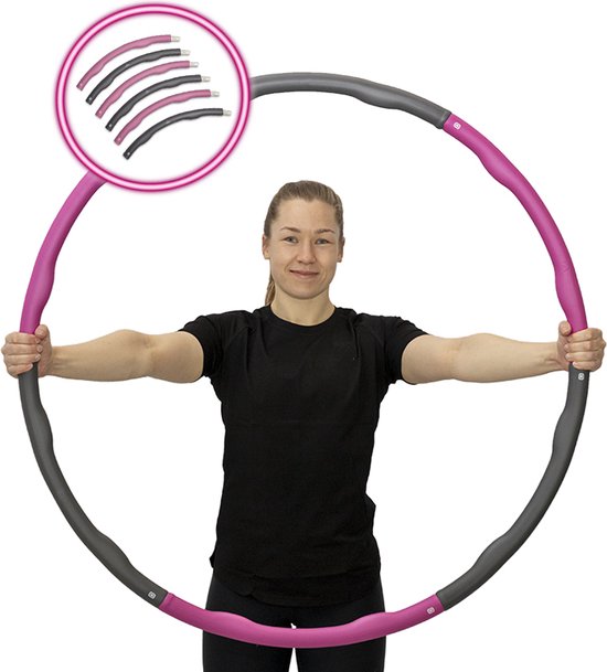 Matchu Sports - Fitness hoelahoep - Waist trainer - Weighted hula hoop - Buikspieren - 1.2 KG - Ø 100 cm - Paars/Grijs - Matchu Sports
