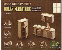 Poppenhuismeubels Keuken- houten bouwpakket