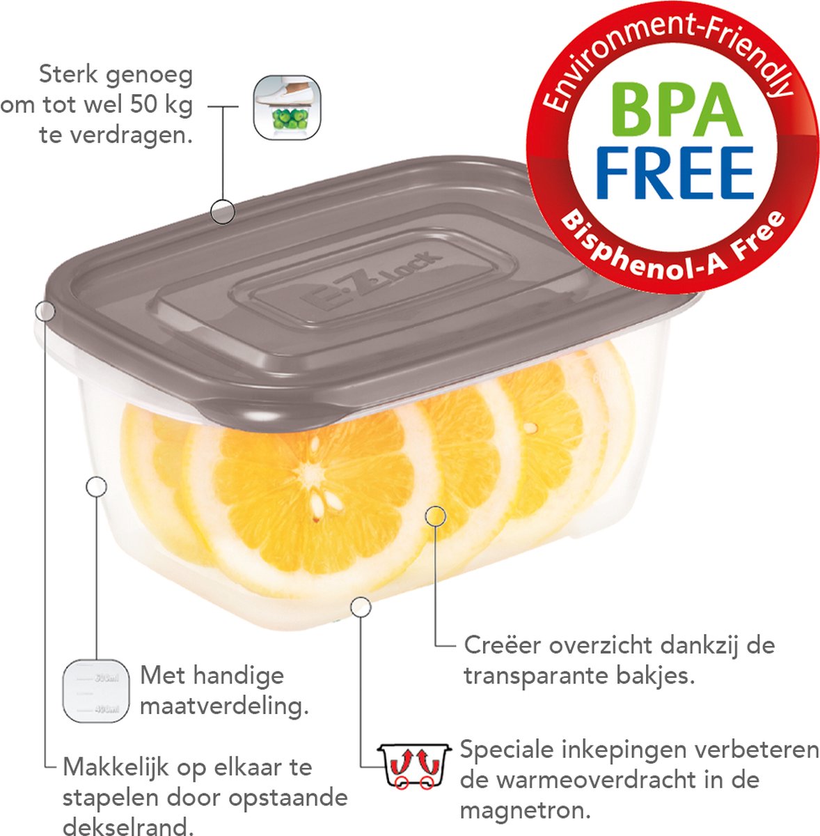Meal prep Bakjes - Diepvriesbakjes - 520ml - 6 Stuks - BPA vrij - PFAS vrij - Vershoudbakjes set met deksel - Bewaarbakjes - Magnetron bakjes - Diepvriesdozen - Meal prep container - Vershouddoos - Stevig en Herbruikbaar - LocknLock — afbeelding 4