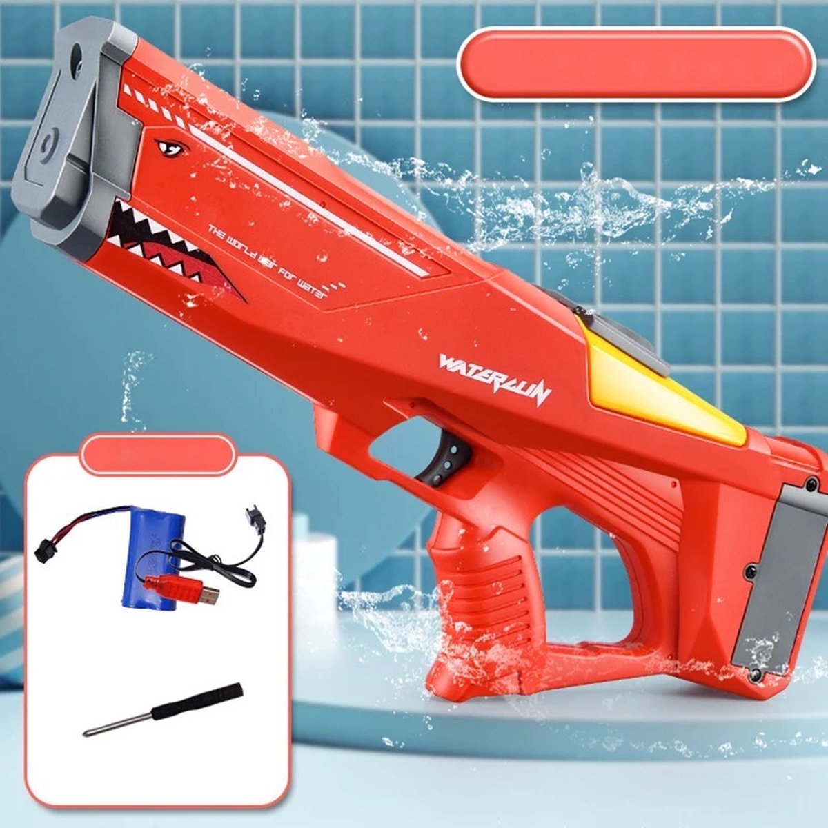 Fastsurfe - 1 Stuk - Rood - Nieuwe Elektrische Waterpistool - High-Tech Kinderspeelgoed - Outdoor - Strand Zwembad - Grote Capaciteit - Zomer - Water guns Kids - Volwassenen