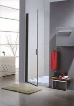Porte de douche Vips - Cadre en aluminium Zwart - Verre de sécurité transparent approuvé CE