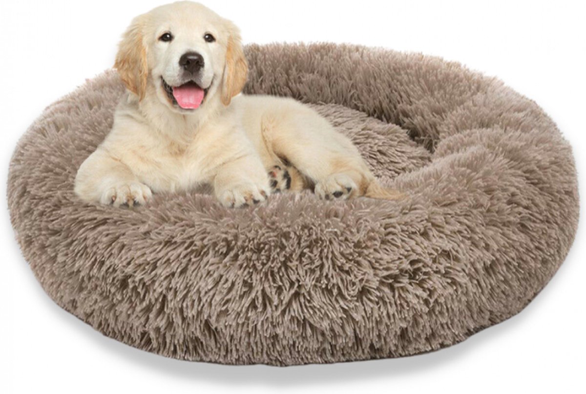 Topmast Fluffy Donut - Dierenmand - Donut Hondenmand - Camel - 60 cm - AKTIE