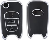 kwmobile autosleutel hoesje geschikt voor Hyundai 3-knops inklapbare autosleutel - autosleutel behuizing in zwart / zilver