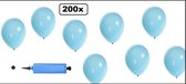 200x Ballons bleu ciel + pompe à ballons - Ballon carnaval festival fête party anniversaire pays hélium air thème