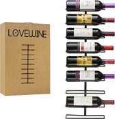 LoveWine® "Neuf Amours" Wijnrek - 9 Flessen - Metaal - Modern Ontwerp - 25 x 10 x 98 cm - Multifunctioneel