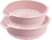 Forte plastics kunststof keuken vergieten combi voordeelset oud roze 27 x 10 cm en 23 x 9 cm