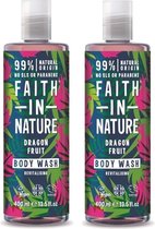 FAITH IN NATURE – Body Wash Dragon Fruit – 2 pak – Exotische geur - Natuurlijk