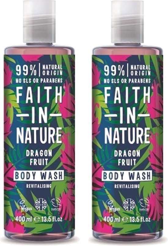 FAITH IN NATURE Body Wash Dragon Fruit 2 pak Exotische geur