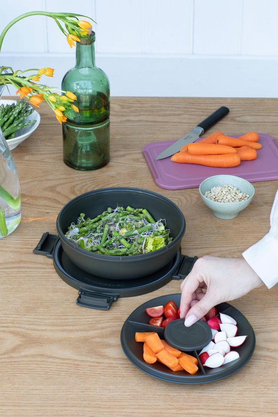 Récipient à salade Brabantia Make & Take - 1,3 l - Plastique - Gris foncé