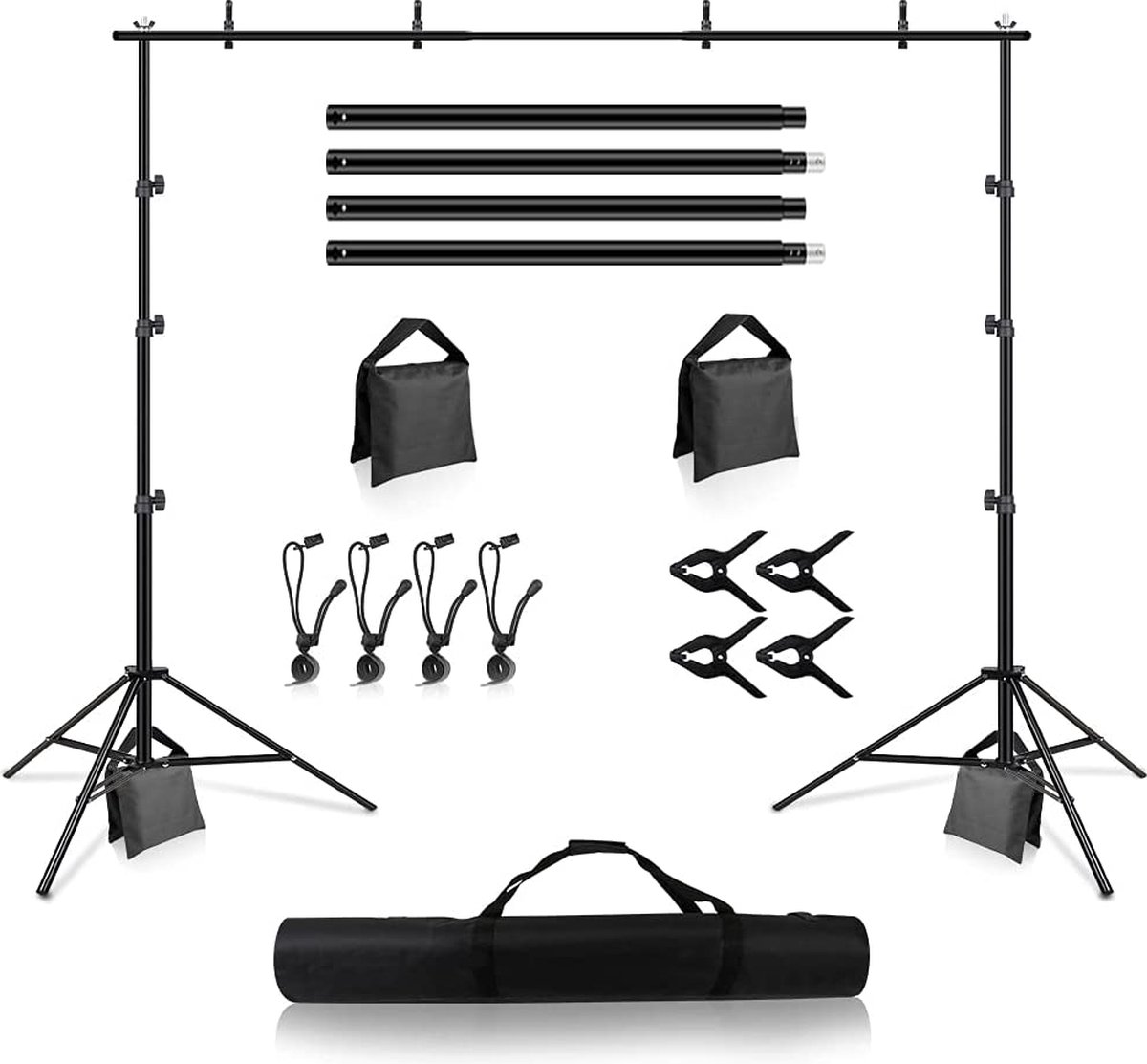 Kit Support De Fond Neewer 2.6x3m - Trépied Alliage Aluminium Réglable | Pour Studio Photo & Vidéo | Avec Sac De Transport