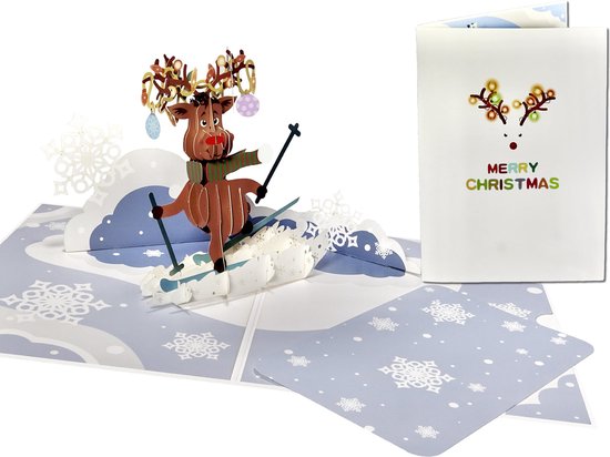 Carte De Noël Pop-up 3D 'Joyeux Noël' - Scène Festive Avec Sapin, Cadeaux - Avec Enveloppe, Prête à Offrir