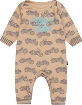 Charlie Choe - Baby jumpsuit longsleeve - Bruin met Motoren - Maat 68