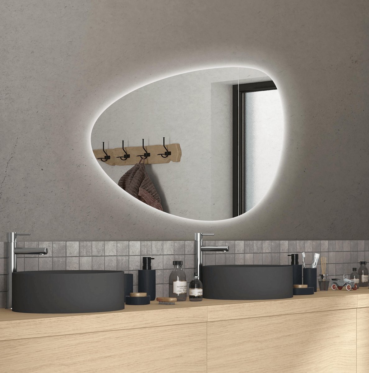 SENSEA - Miroir de salle de bain LED avec éclairage 38W GOTA - Lampe miroir  L.80 x... | bol