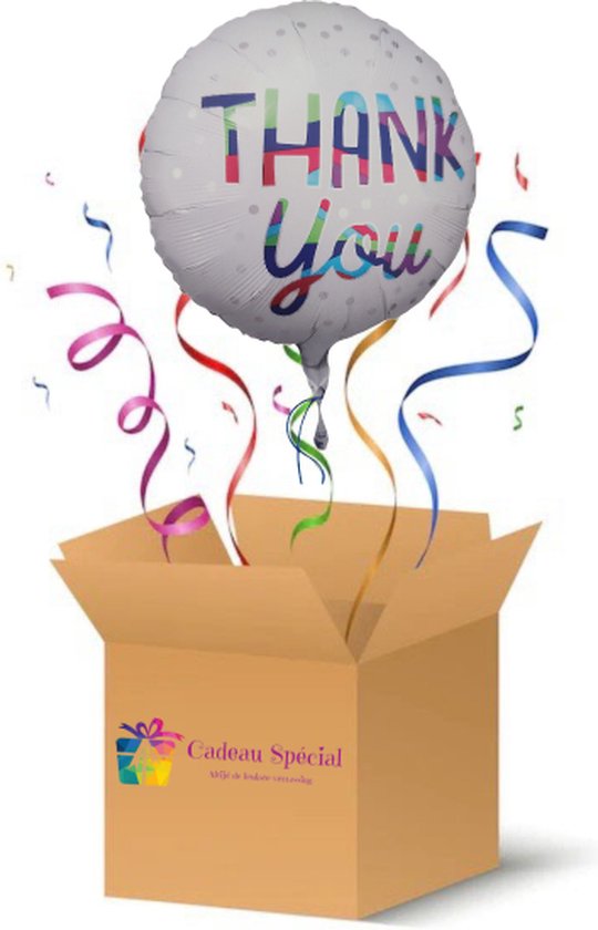 Helium Ballon gevuld Cadeau per post "Thank You"