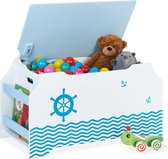 Relaxdays speelgoedkist kind - speelgoed opbergkist met deksel - speelgoedbox kinderkamer