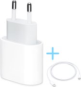 I-PHONE 14 Oplader 20W MET KABEL USB-C Nieuw Apple Snel Oplader/Adapter/ Stekker | Oplaadstekker | USB-C - Apple Lightning | Snellader voor Iphone 14 13 12 11 X Ipad PRO and meer