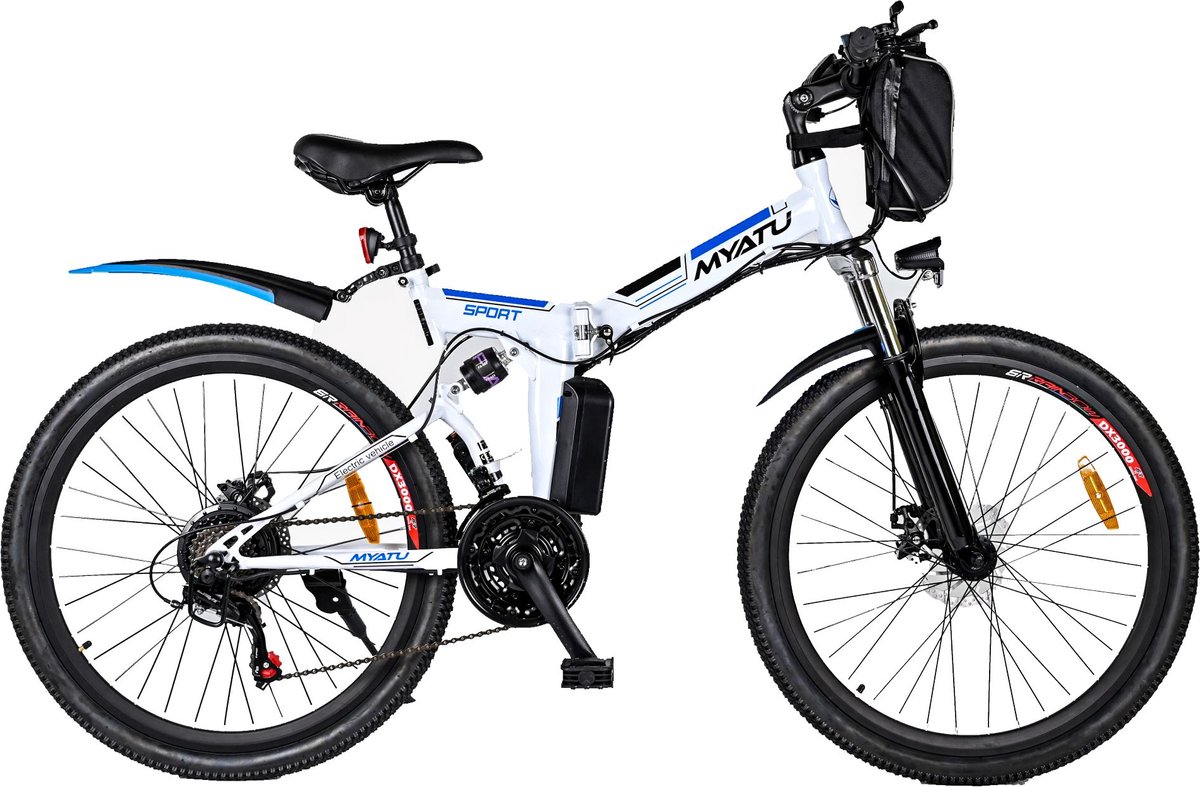 Myatu E-Bike 26-inch e-bike voor en nen mountainbike elektrische fiets met 36V 10.4AH accu en Shi o 21 versnellingen 21 versnellingen derailleur 250 W