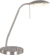 Verstelbare bureaulamp Eloi | 1 lichts | staal / staal / zilver | glas / metaal | 46 cm | Ø 17 cm | tafel lamp | modern design