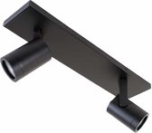 Witte balk spot Halospot | 2 lichts | zwart | metaal | 40 x 9,5 cm | verstelbaar | plafondlamp | modern / strak design