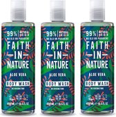 FAITH IN NATURE - Body Wash Aloe Vera – 3 pak – Verfrissend - Natuurlijk
