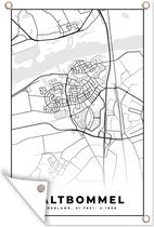 Tuindecoratie Zaltbommel - Plattegrond - Kaart - Stadskaart - 40x60 cm - Tuinposter - Tuindoek - Buitenposter