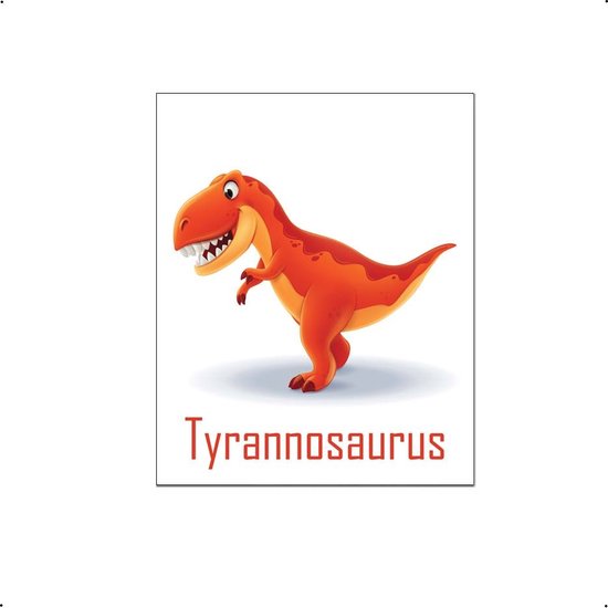PosterDump - Dinosaurus tyrannosaurus rex lieve dino met naam - Baby / kinderkamer poster - Dieren poster - 50x40cm