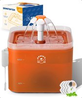 Pawwy® Drinkfontein Kat & Hond – Kattenfontein – Waterfontein incl. 2 Filters en Schoonmaak Kit - 2 Liter - Oranje