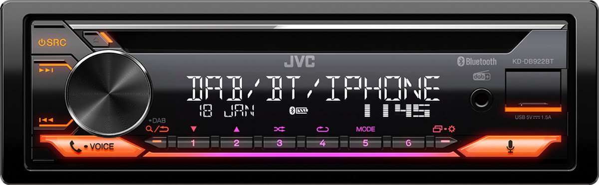JVC KD-DB922BT Autoradio - Multicolor