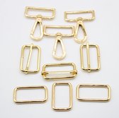 Niuhong 10 stuks draaibare karabijnhaken D-ringen verstelbare riem Triglide schuifgesp doe-het-zelf handwerk riemgesp naaien reparatie tas accessoires, Goud 38 mm Niuhong 10 stuks draaibare karabijnhaken D-ringen verstelbare riem Triglide schuifgesp doe-het-zelf handwerk riemgesp naaien reparatie tas accessoires, Goud 38 mm