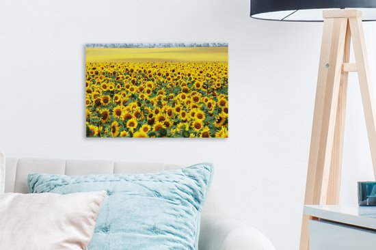 Tableau sur toile Tournesol - Fleurs - Nature - 30x20 cm - Décoration murale