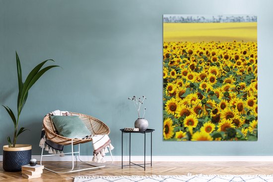 Tableau sur toile Tournesol - Fleurs - Nature - 120x160 cm - Décoration murale XXL