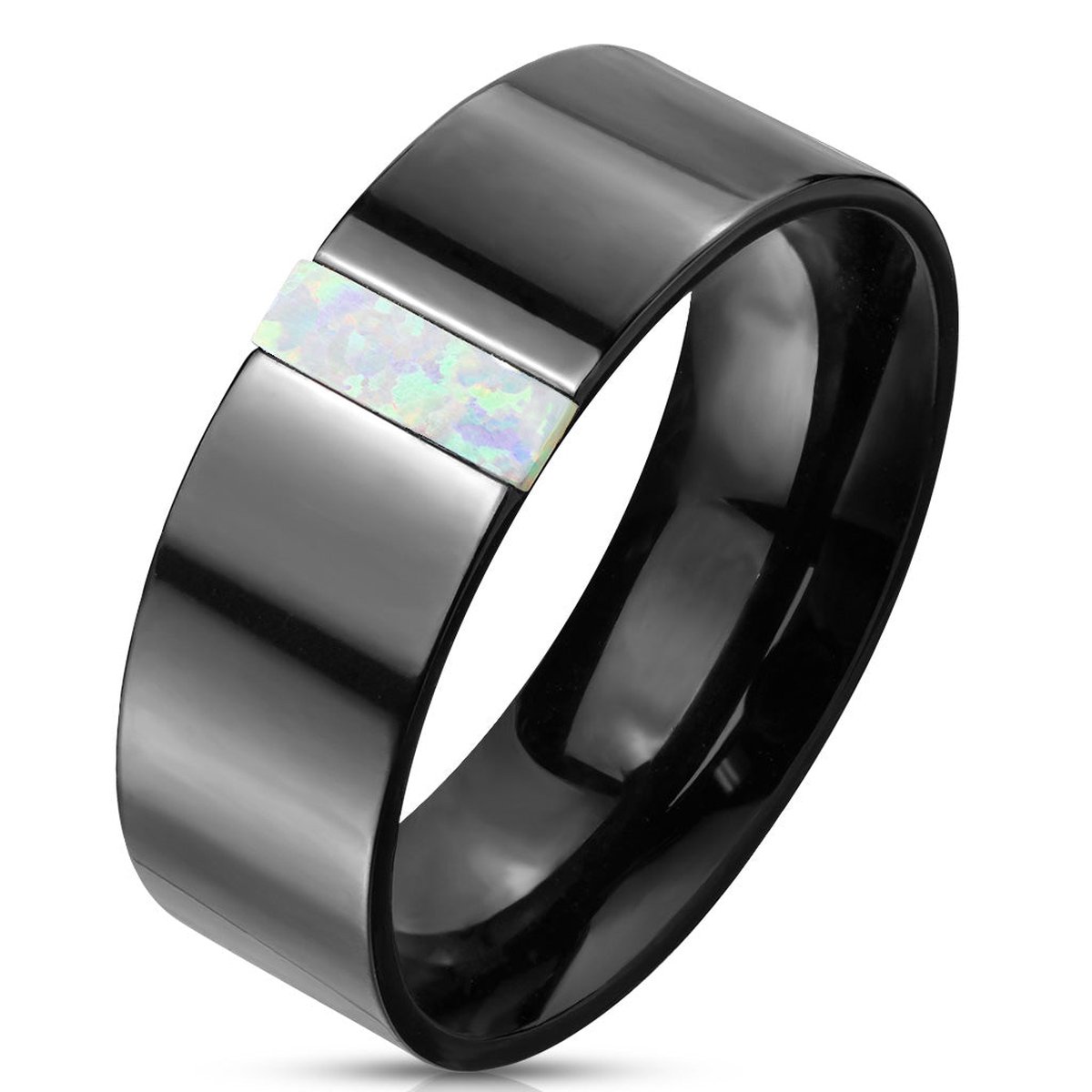 Dash - Ring Heren - Ring Mannen - Mannen Ring - Zwarte Ring - Ring Zwart - Dames Ring