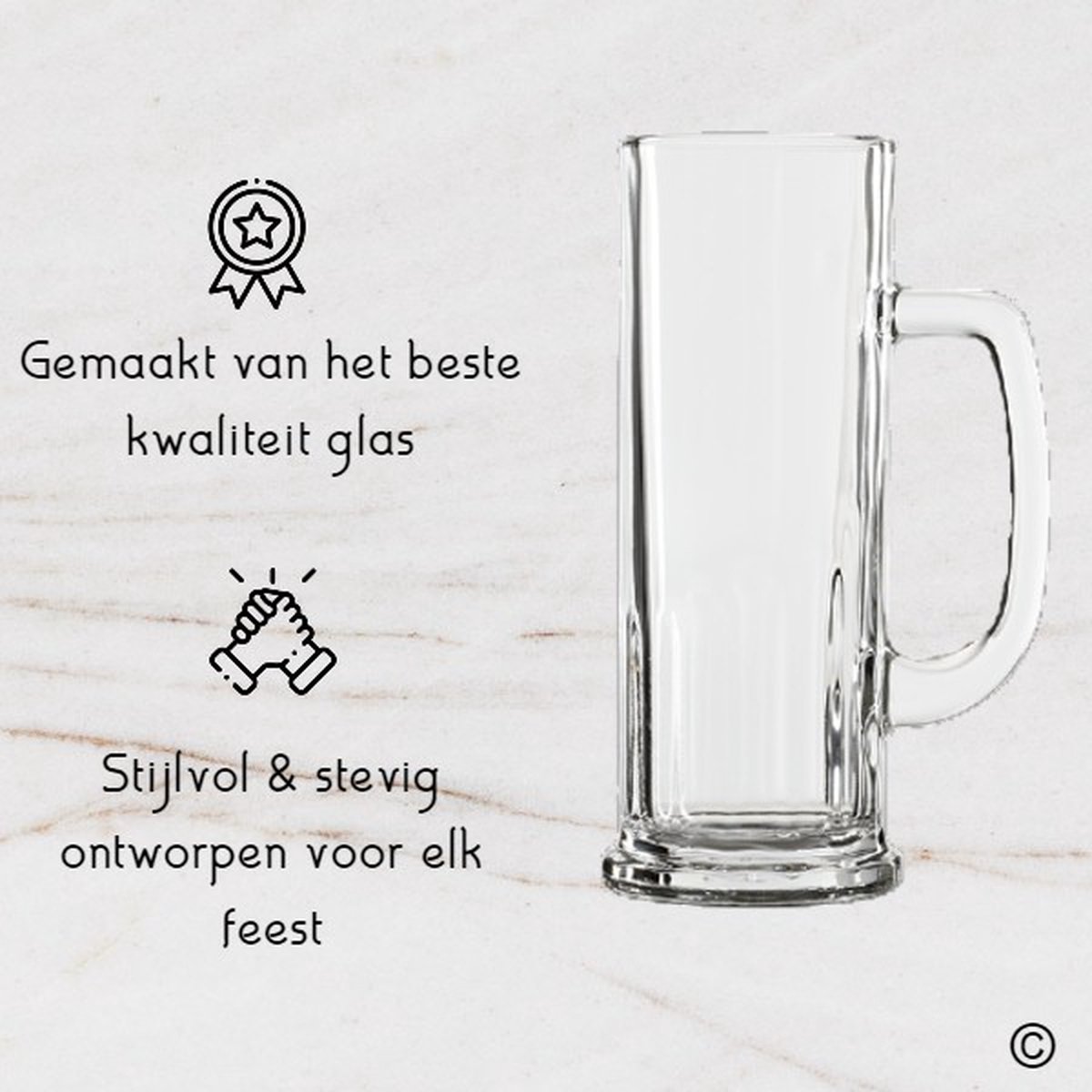 Vivalto Bierglazen - Bierpullen - glas - 6x - 380 ml | Leen Bakker