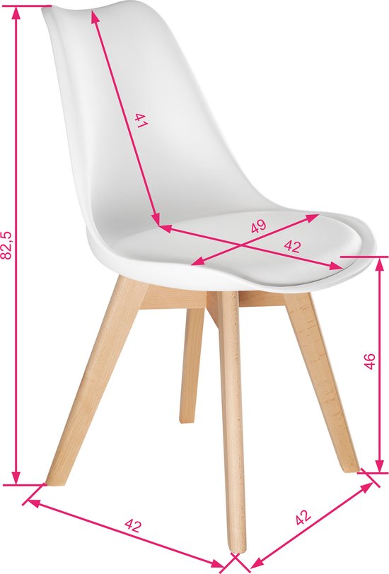 CLP Lot De 4 Chaises De Cuisine Linares Surface En Plastique