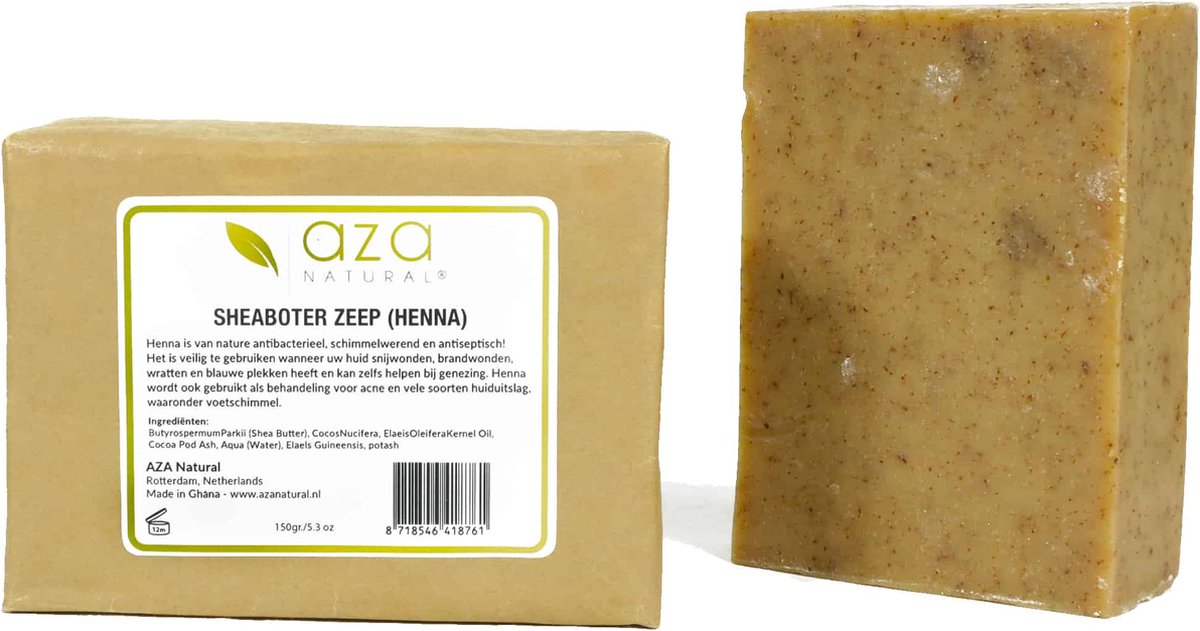 Aza Natural - Sheaboter zeep Henna - 150 gram