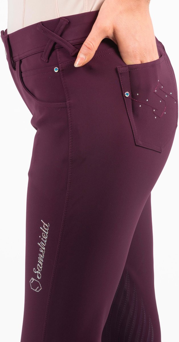 Rijbroek Maddie Full Grip Plum - 40 | Paardrijbroek