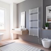 Bol.com Schulte TURBO - elektrische designradiator - 60x153cm - wit - digitale remote aansluiting rechts - 600 Watt aanbieding