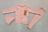 Baby Gebreid 3in1 Set Roze 3-6 Maand Babykledingsets Babykleertjes Kleding