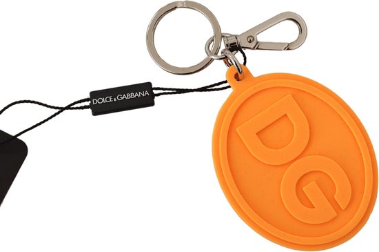 Dolce & Gabbana - Rubber DG Logo Silver Brass Metal Keychain