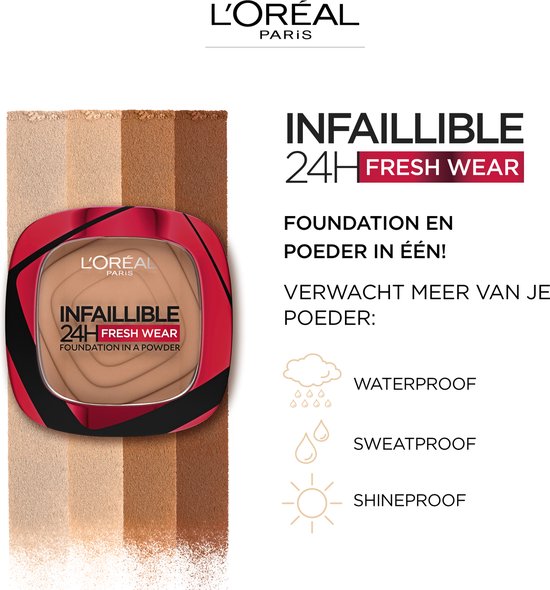 Infaillible 24H Fresh Wear Foundation in a Powder 120 Vanille Foundation en poeder in één 8gr - L’Oréal Paris
